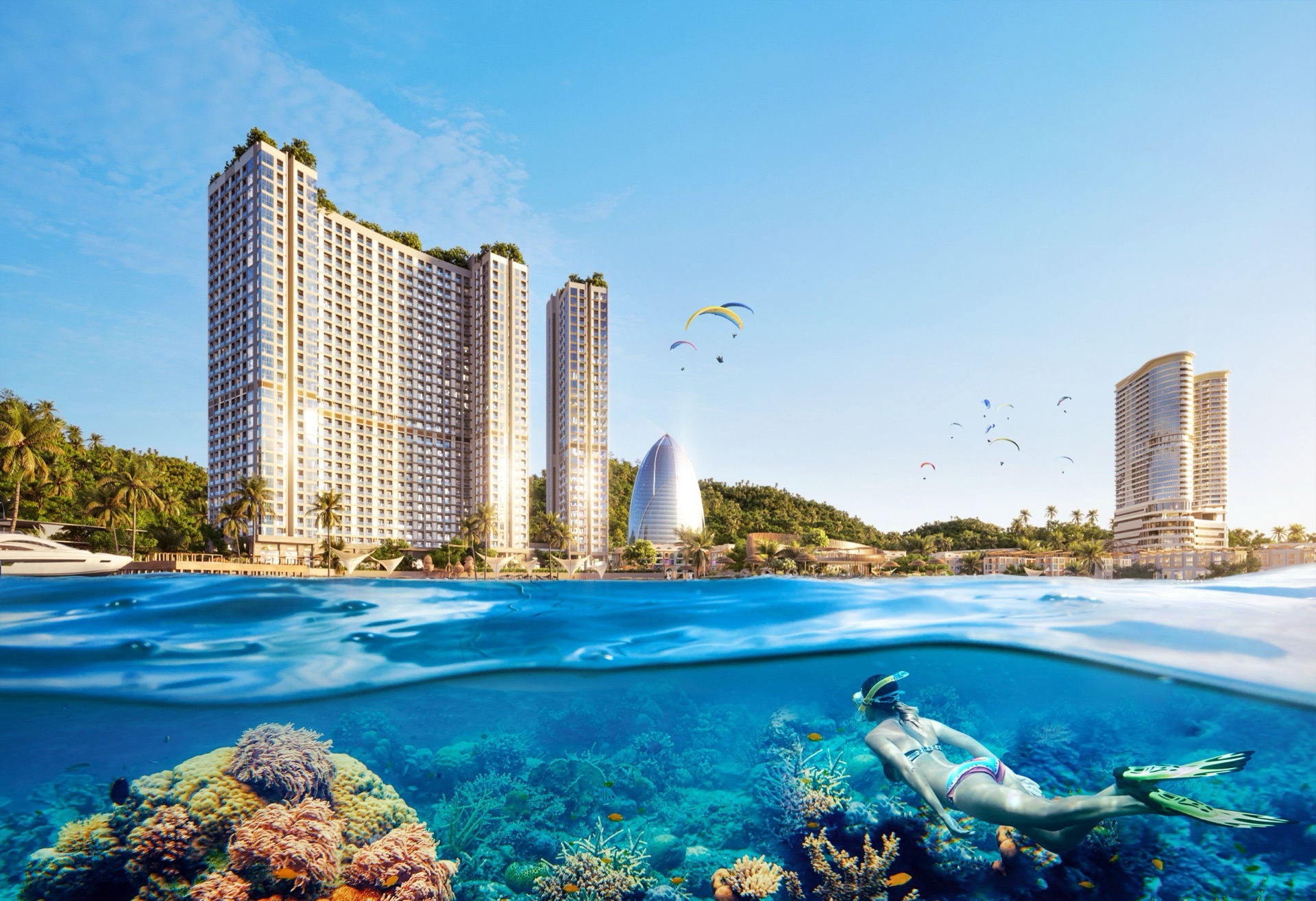 Phối cảnh toàn dự án Libera Nha Trang ven biển Bãi Tiên